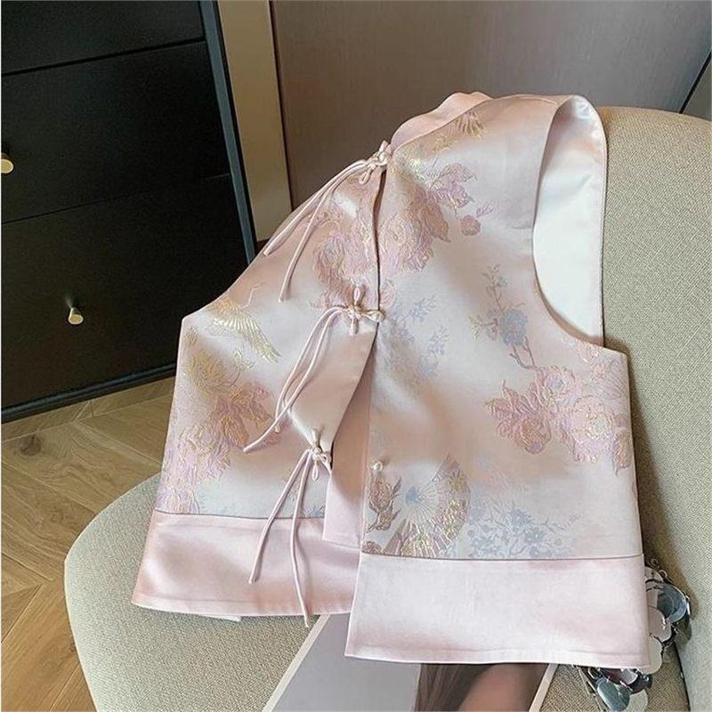 Vest ancient rhyme thin fashion top casual fashion temperament shirt