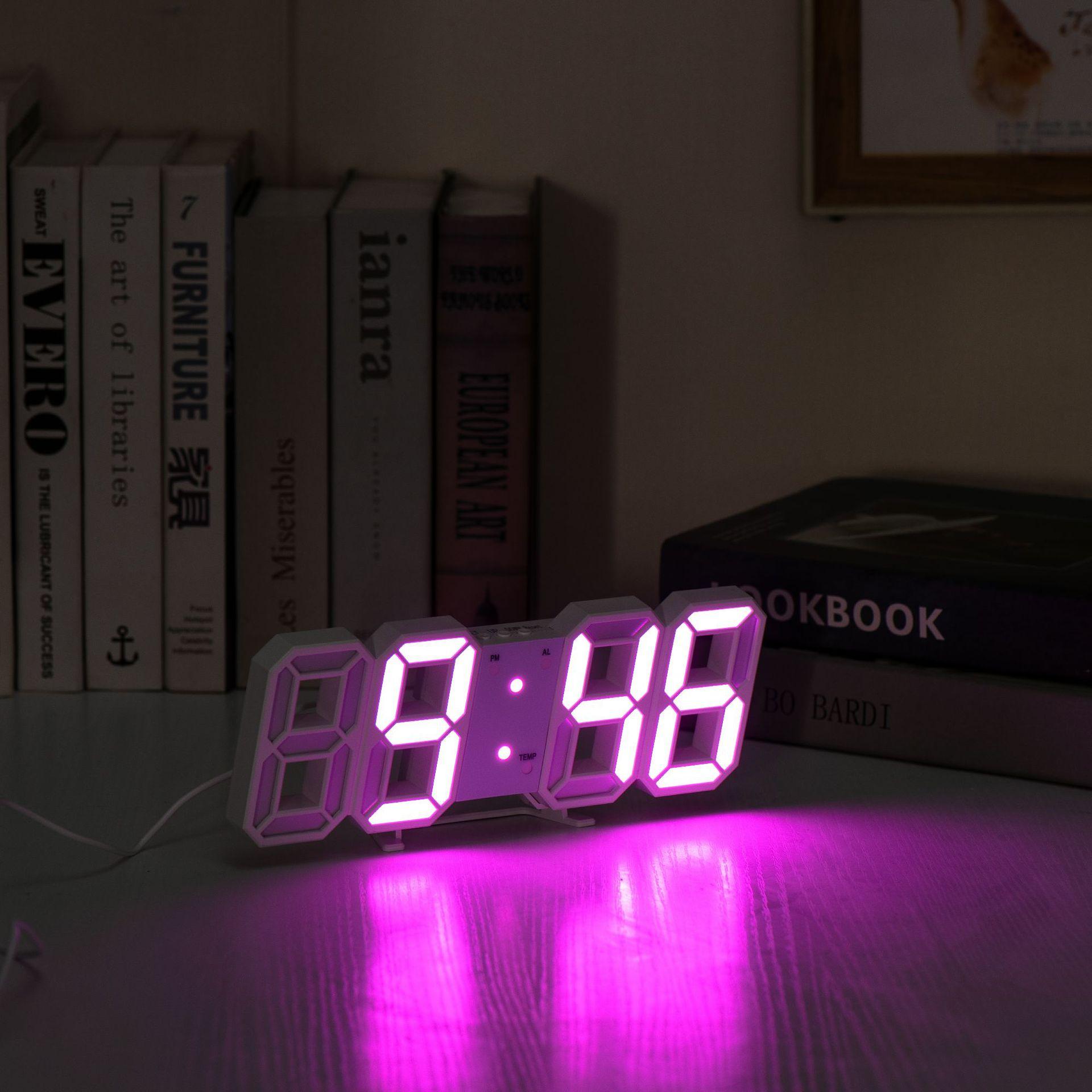 

Multifunctional 8-character Clock LED Electronic Alarm Clock Small Alarm Clock Digital Temperature Clock Wall-mounted Electronic Clock Modern