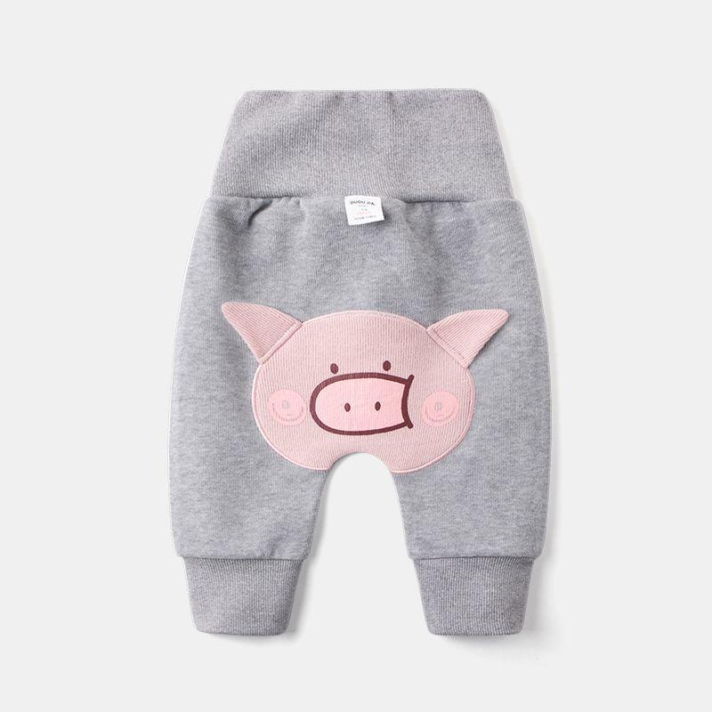 Baby-Baumwollhose mit hoher Taille und Bauchschutz – Atmungsaktive PP-Hose für Kleinkinder für Frühling, Herbst und Winter