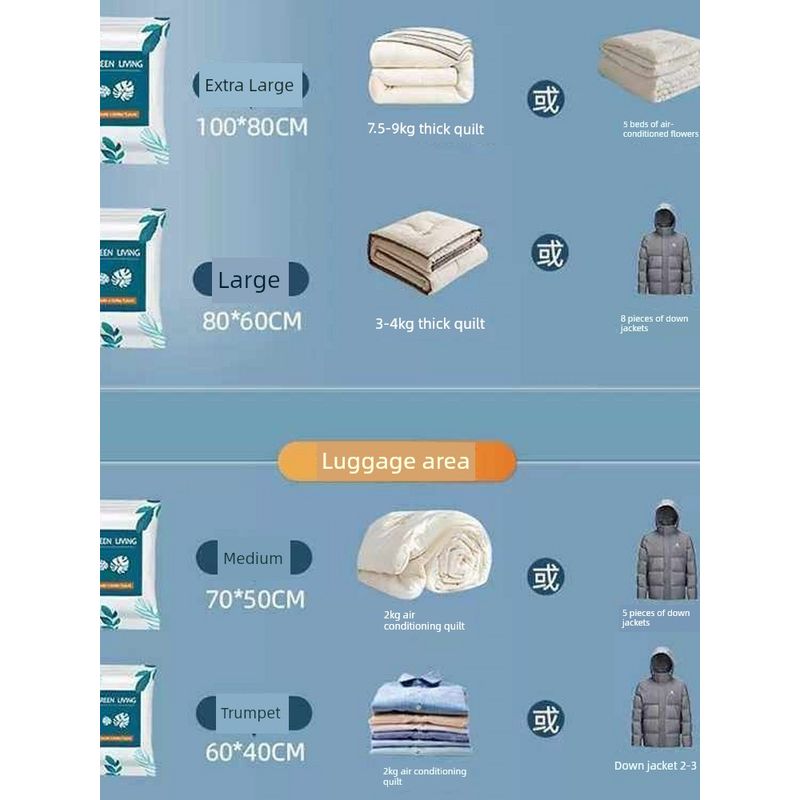 Vacuum Compression Bags for Home Use, Quilt Storage Bags, Travel Clothing Vacuum Storage Bags, down Jacket Storage Bags