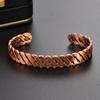 2026 Retro Style 99.9% Pure Red Copper 6 Magnetic Opening Braided Twist Copper Magnetic Bracelet