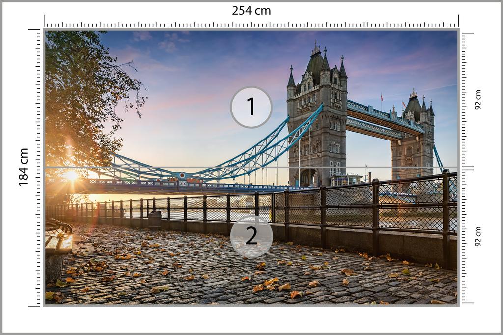 Photomural London Tower Bridge Washable Fleece 254x184