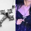 Neue Punk Kristall Großes Kreuz Anhänger Halsketten Gothic Unregelmäßiges Kreuz Schlüsselbein Kette Halsketten für Frauen Männer Ästhetischer Y2K Schmuck