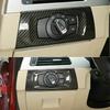 ABS Carbon Fiber Car Headlight Switch Decorative Frame Cover Trim For BMW 3 Series E90 2005-2012