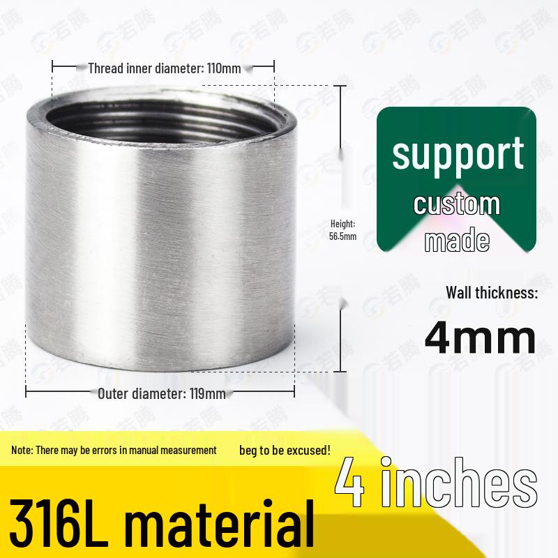 304 Stainless Steel Double Female Thread Pipe Fitting, Internal Thread, 4 to 6 Points, 1 Inch