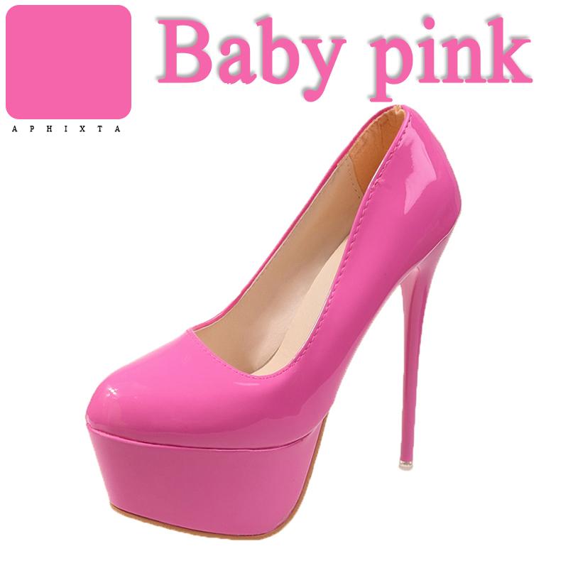 Aphixta Hot Sale 16.5cm Thin Heels Platform Pumps Women Party Dance Pumps 5.5cm Platform Super High Heels Pumps