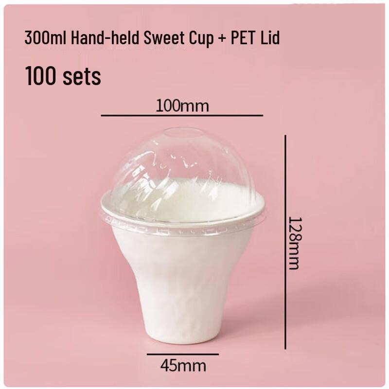 Disposable Pulp Ice Cream Cups with PET Lids