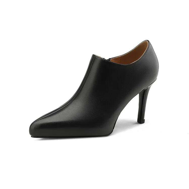 

Мода 2025 Весна/Осень Женская Обувь Острый Носок Тонкий Каблук Ботильоны Однотонные Высокие Каблуки Обувь из Овчины Замши для Женщин Сексуальная Обувь на Каблуке 34