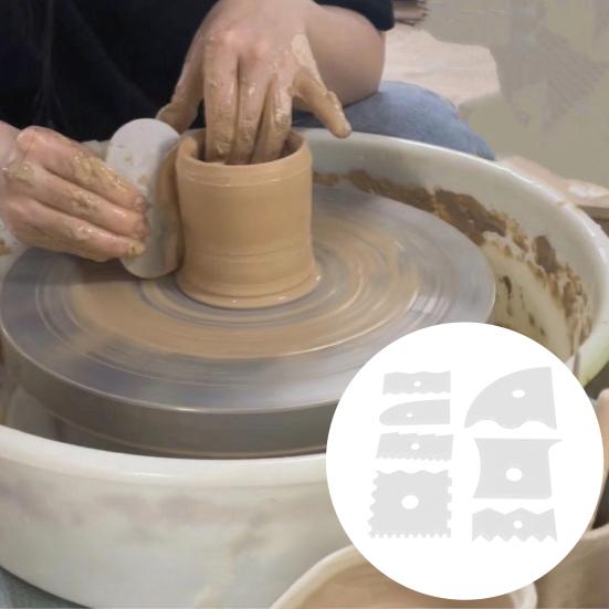 7 Pcs Pottery Clay Foot Shaper Pottery Art Trimming Tools Clay Scrapers Ceramic Sculpting Tool for Beginners Professionals