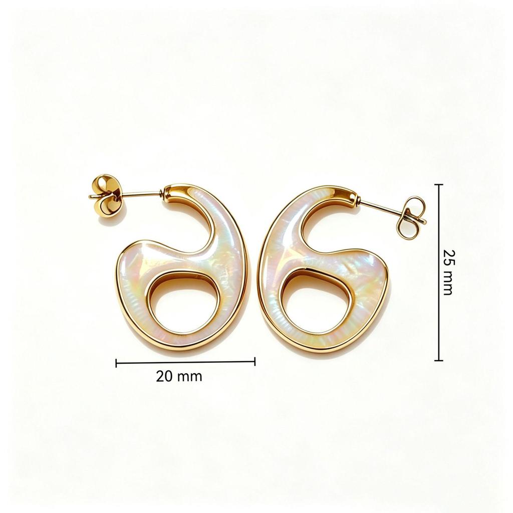 European & American Design Light Luxury Irregular Enamel Dangle Earrings - Stainless Steel High-End Personality Earring