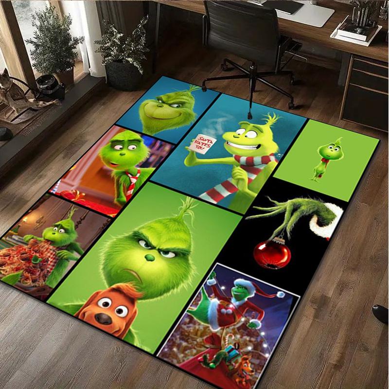 Covor Crăciun Grinch Covor Decorativ de Birou Pentru Sufragerie Dormitor Preș de Ușă Covor de Podea Covor pentru Zona Scaunului de Calculator cadou perfect de sărbători