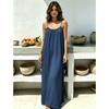 Long Backless Sleeveless Wrap Dress Women 2026 Loose Fit Casual Beach Vacation
