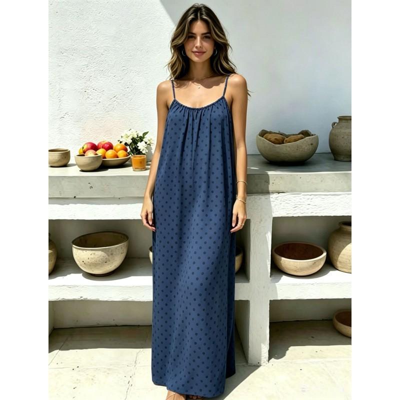Long Backless Sleeveless Wrap Dress Women 2026 Loose Fit Casual Beach Vacation