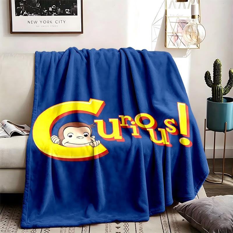 Curious George Theme Blanket Suitable For The Sofa Camping And Travel Made Of Soft Flannel Material An Ideal Gift For Occasions Such As Birthday
