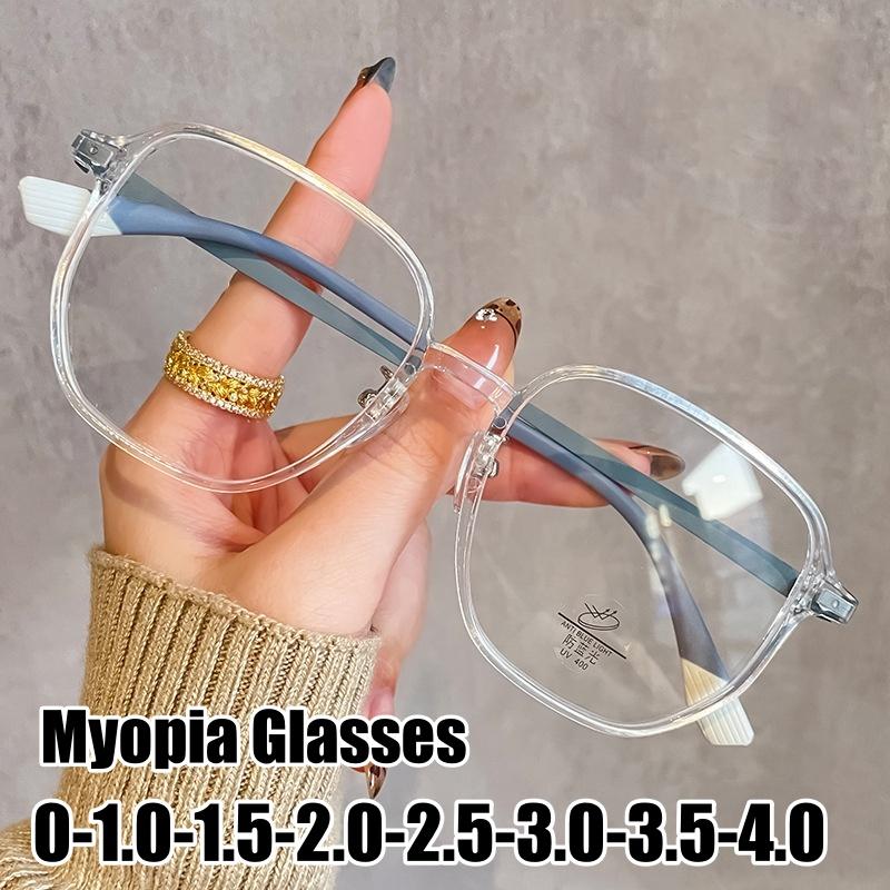 Men Women Tr Frame Myopia Glasses New Trend Optical Lenses With Prescription Unisex Stylish Oversized Near Sight Eyelasses