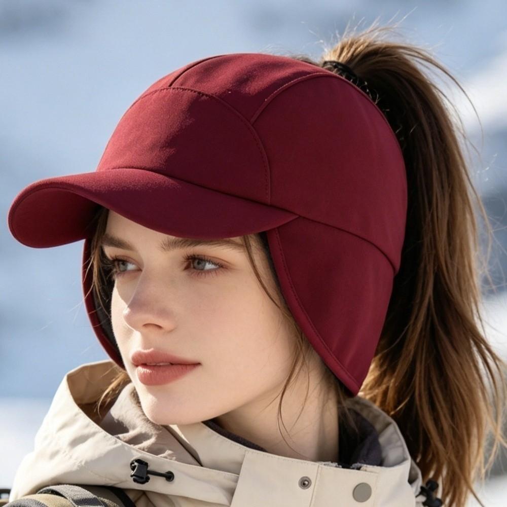 Adjustable Snapback Windproof Running Hat Warm Winter Sports Hat Fashion Visor Peaked Cap