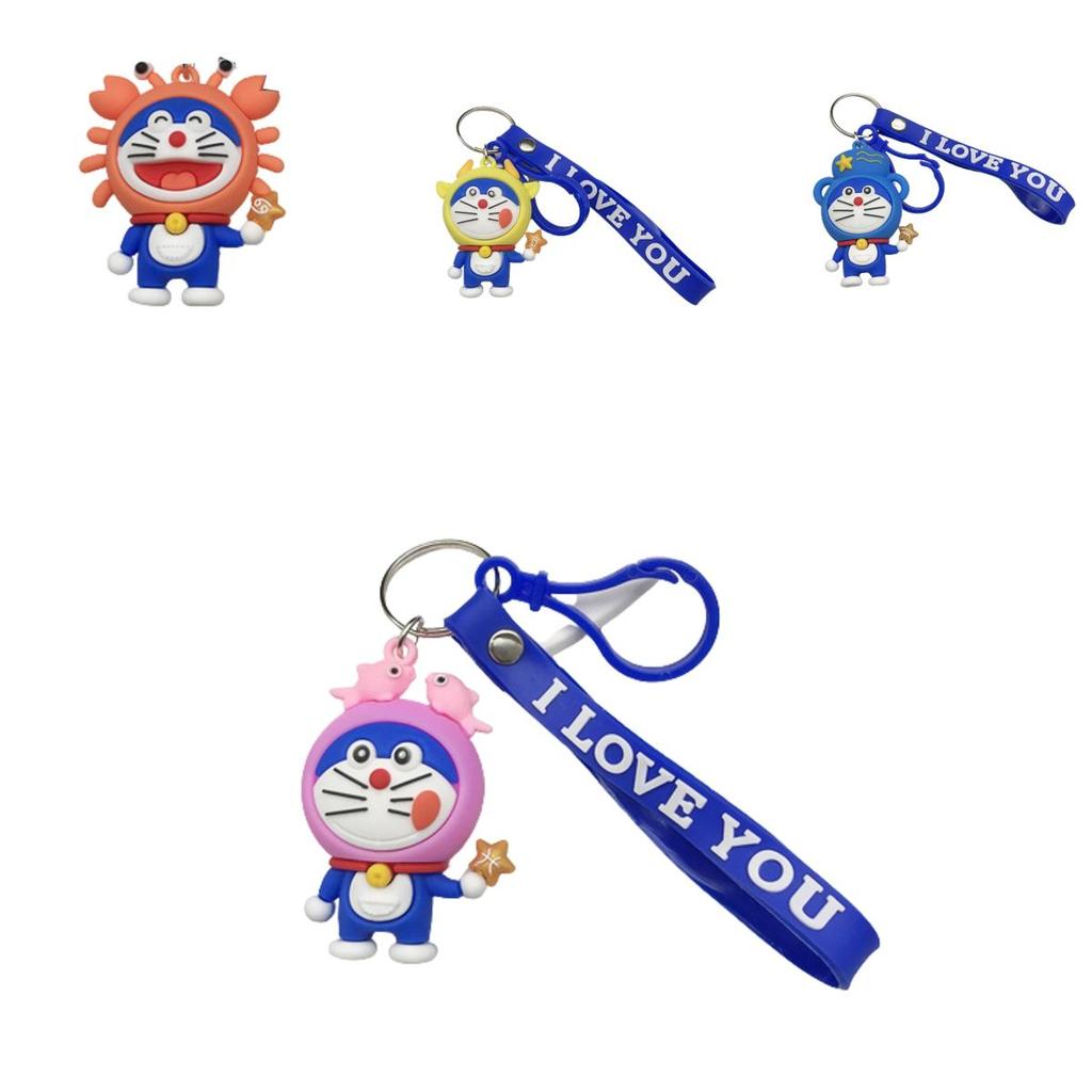Cute Doraemon Toy Figures Keychain Bag Pendant For Kids Birthday Gift Anime Fans