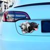 Two Hound Dogs Hiding In the Hole Car Stickers, Waterproof Irregularly Shaped Car Decoration Decals