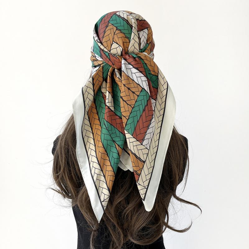Headscarf Silk Scarf 90cm Women's Headscarf New Versatile Satin Thin Large Square Scarf