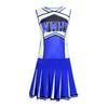 2 Pcs/Set Cheerleader Performance Outfit Sleeveless Top Skirt Set High School Glee Club Girl Cheerleading Costume Varsity Cheerleader Dress Uniform