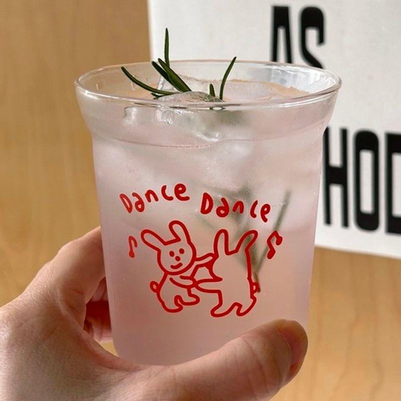 Elegant Table Rabbit Dance Glass Cup & Mug 2 Types Cute Cups for Friends Gifts