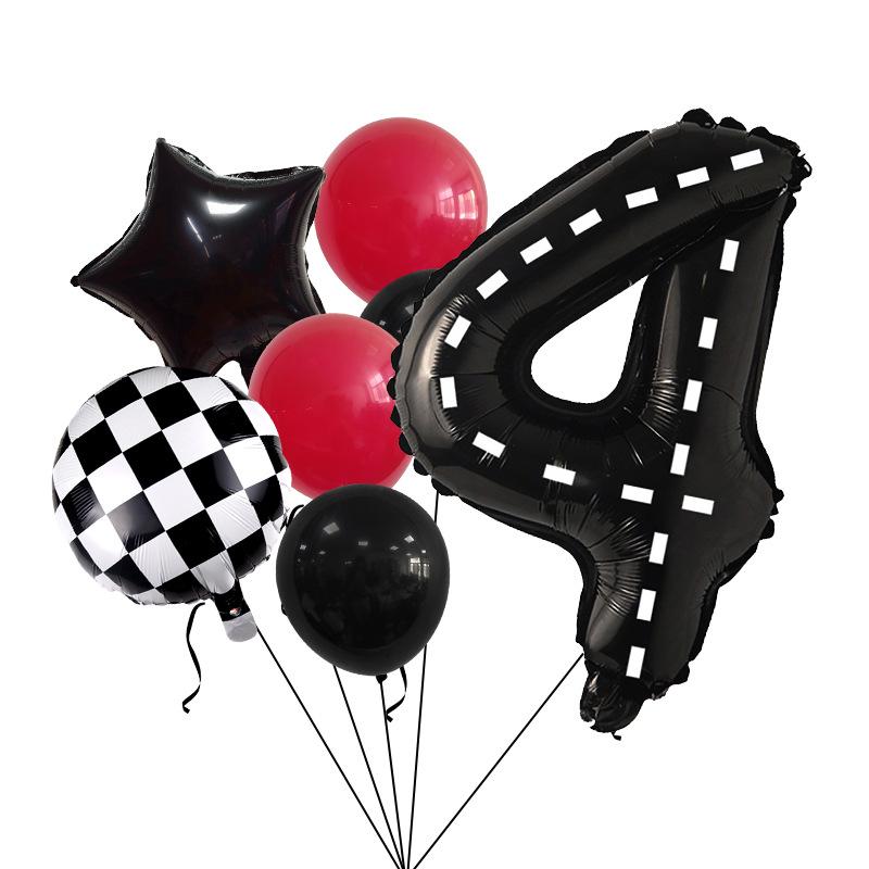 Racing Balloon Bouquet Printing Latex Aluminum Film Digital Birthday Set Venue Background Arrangement