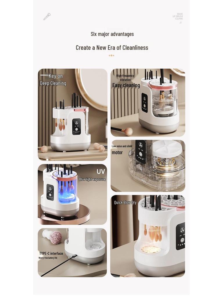 Rechargeable Electric Makeup Brush Cleaner & Quick Dryer