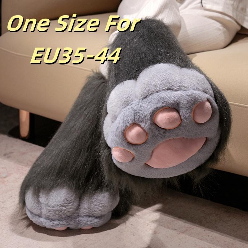 Non-Toxic Creative Cute Cat Claw Glove Plush Toy Fursuit Shoes Wings Cosplay Props White Black Grey Plushies Creative Animal Accessories