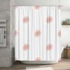 Modern Flower Print Shower Curtain Waterproof Bath Decoration For Home Decor White Floral Pattern 180X245Cm (Pink)