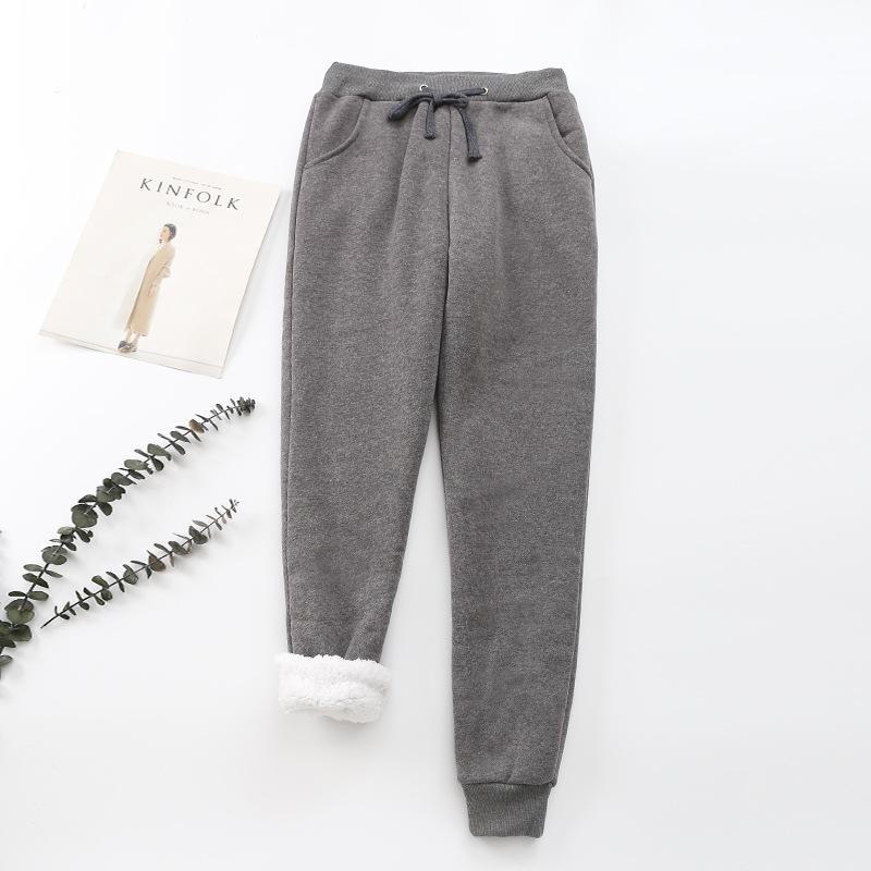 Women's Fleece-Lined Jogger Sweatpants - Warm Winter Lounge Pants with Pockets, High-Waist Cozy Drawstring Pants for Cold Weather