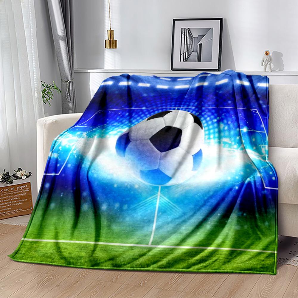 1pc Soccer Ball blanket Soft Warm Lightweight Perfect for Travel Camping Picnics Sofa Office Bed Living Room Ideal Gift for Friends and Family