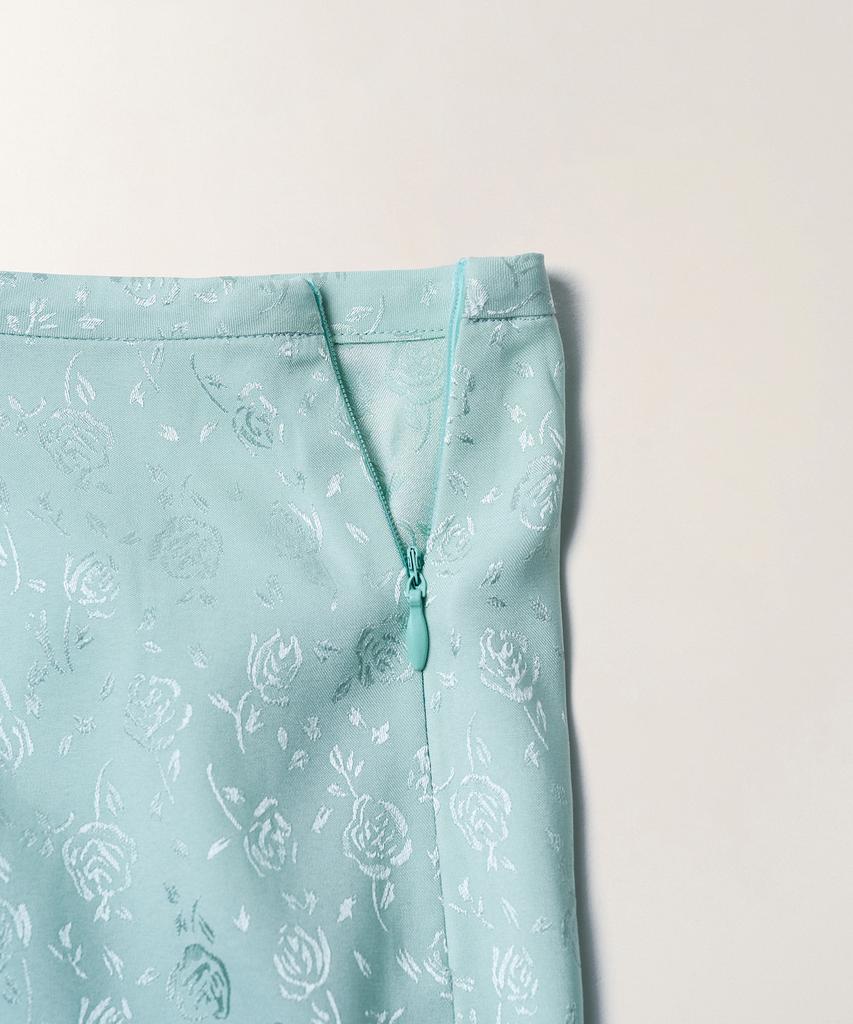 Tudment Satin Frilled Mini Skirt_Mint