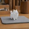 Dog Ornament Geometric Low-Poly Statue, 3D Printed Mini Ornament, White Cute One-piece Sculpture Puppy Figurine, Modern Desktop Decoration for