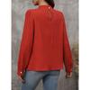 Women's Top Half Turtleneck Pleated Long Sleeve Slim Shirt