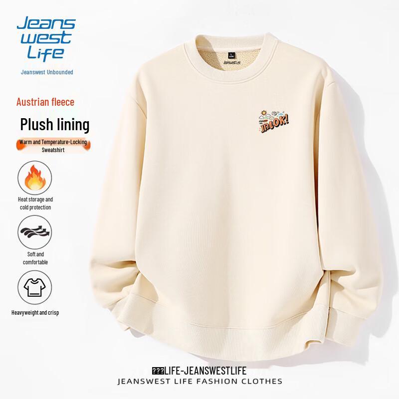 Jeanswest Life Herren Schweres Fleece Rundhals-Sweatshirt