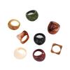 Adjustable Geometric Resin Ring Set Irregular Personality Rings Rural Vintage Resin Rings  Women