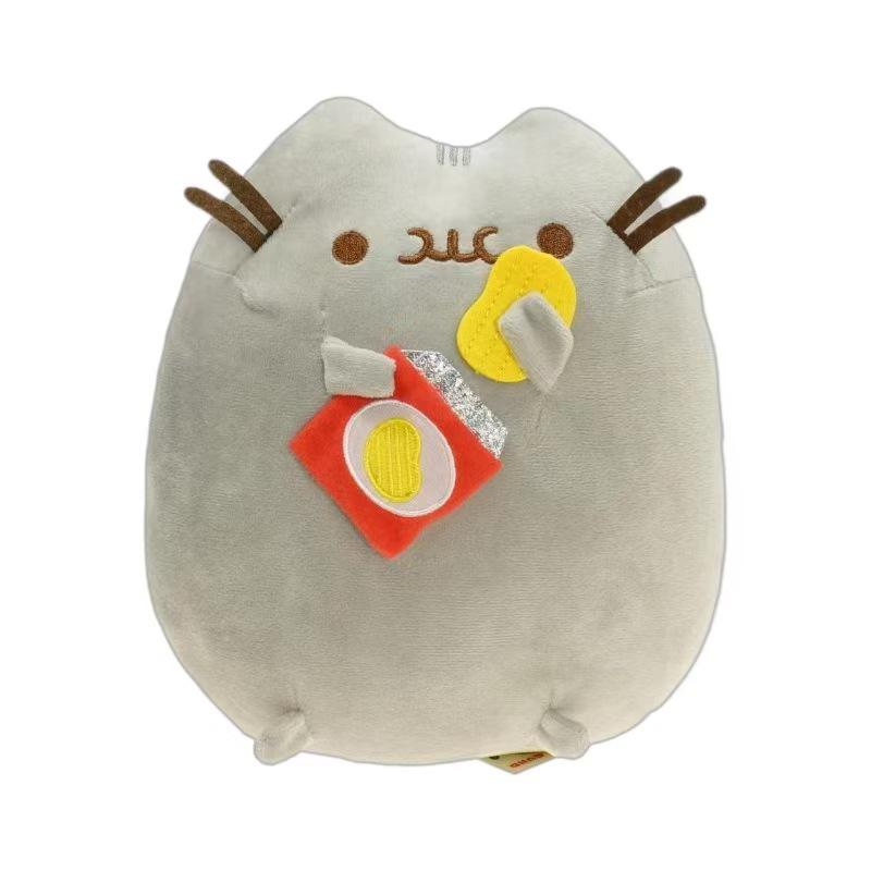 Cross-Border Gray Cat Plush Toy - Donut, Pizza, Hamburger, Sandwich, Cookie Claw Machine Doll