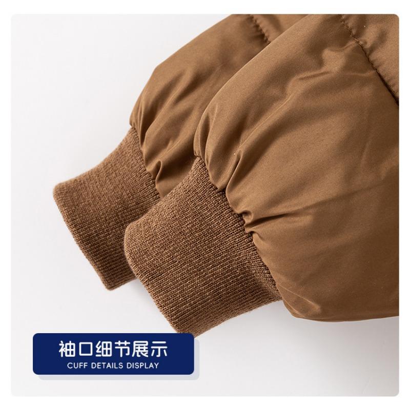 Korean Style Solid Hooded Thickened Winter Padded Coat For Toddler Boys And Girls