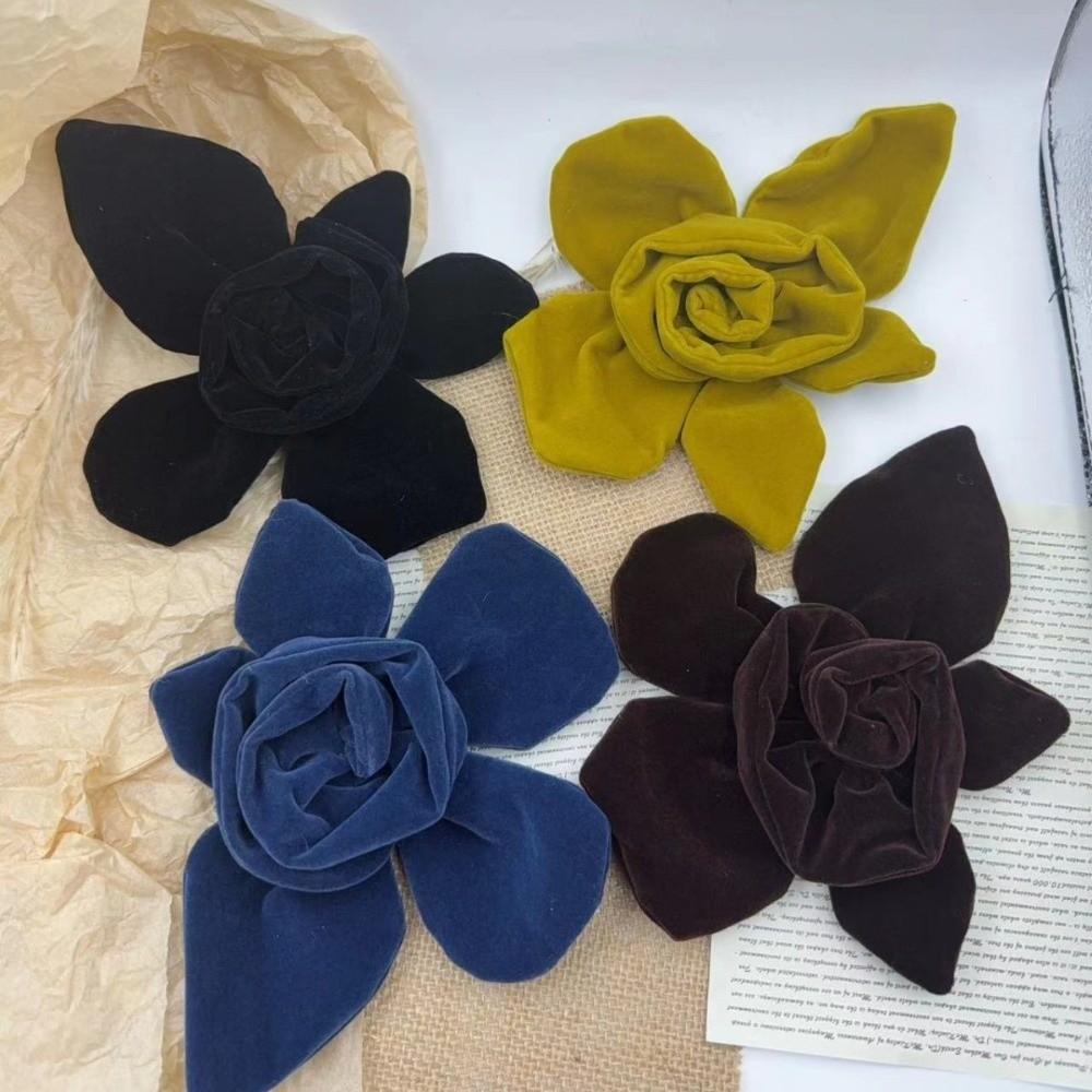 Velvet Fabric Flower Brooches Handmade Soft Cloth Art Corsage Fabric Withered Rose Brooch Women's Jewelry Accessories