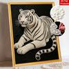 Kit de Pintura de Diamantes DIY 5D Tigre Blanco Majestuoso Perla Diamante Completo Bordado Mosaico Arte Decoración Pared Hogar Regalo