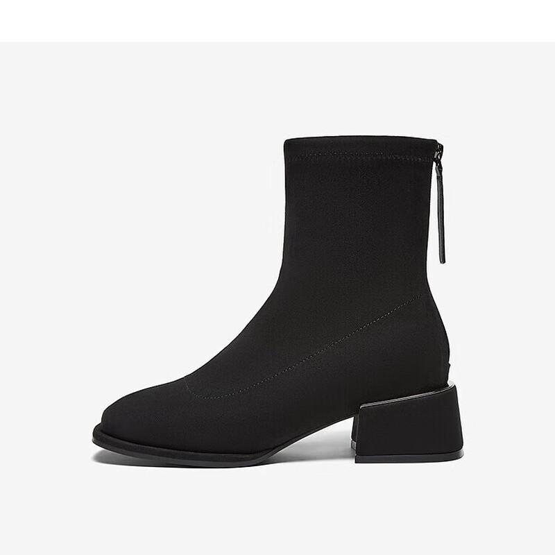 BASTO Women s Winter French Style Block Heel Ankle Boots E5610DZ5 40