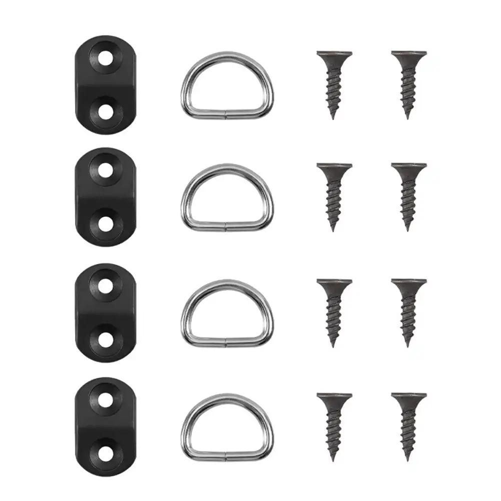 4 set de accesorii pentru cârlige de podea pentru plasă de marfă Portbagajul din spate pentru portbagaj, plasă de încărcare pentru podea, cârlig, inel, agățat, kit de fixare pentru plasă pentru ecran plat