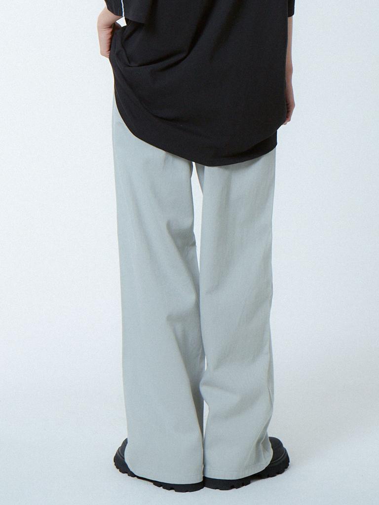 UNKNOWN PLANET Custom One-Pleat Wide Pigment Pants Light Gray
