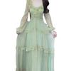 2026 Spring/Summer Trend: French Resort Style Green Chiffon Lace Long Dress