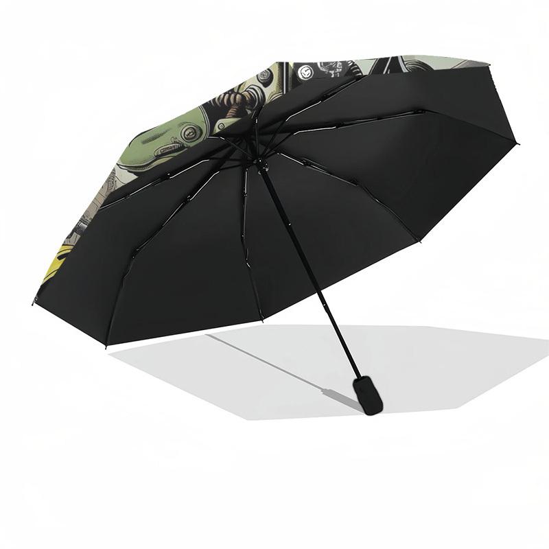 1pc Power Rangers Automatic Opening Folding Umbrella, 3-Fold Design, 8-Bone Iron Frame Outdoor Umbrella, Ideal Gift for Fans, Travelers, Everyday Use,