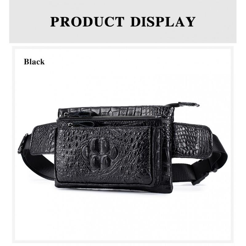 Kopfschicht Rindsleder Hüfttasche Herren Multifunktional Sport Leder Crossbody Handys Hochwertiges Gefühl