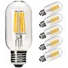 Dimmable T45 LED Edison Bulb,2700K Warm White,6W Antique Tubular LED Filament Bulbs,60 Watt Equivalent E26 Base,550Lm,Pack of 6