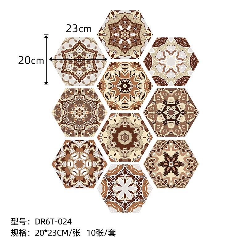 

Cement Color Non-Slip Hexagonal Sticker Waterproof Marble Floor Sticker Hexagonal Kitchen And Bathroom Wallpaper Self-Adhesive Frosted film 20x23cm * 10pcs