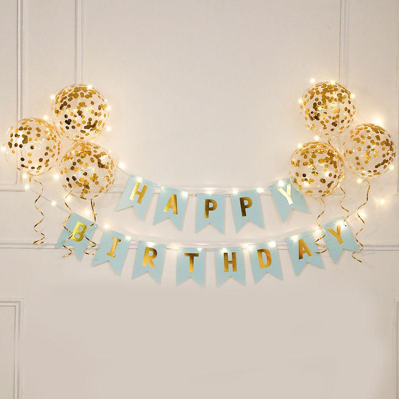Birthday Banner Decoration, Scene Arrangement, Baby's First Birthday Balloon, Children's Party Background, Happy Birthday