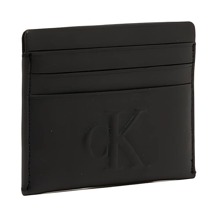 Calvin Klein Embossed Logo Letter Combination Faux Leather Card Holder Women Accessories Black K60K612747BEH